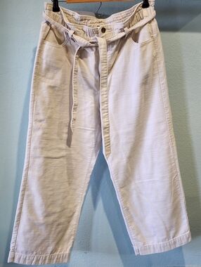 J.CREW | Coastal Beach | Cream Belted Wide Leg Pants | Size 12